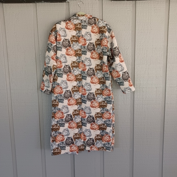 Dressed In Lala Libra Longline Jacquard Coat Size S M Cat In Precious Persians - Picture 7 of 15